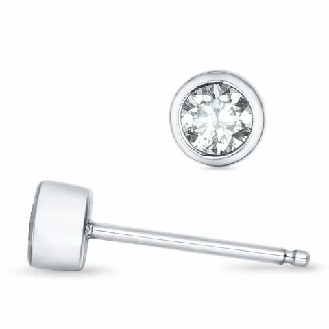 2 x 0,14 ct Solitärohrstecker in 14 Karat Weißgold mit Diamant