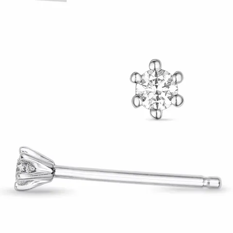 2 x 0,03 ct Brillant Solitärohrstecker in 14 Karat Weißgold mit Diamant