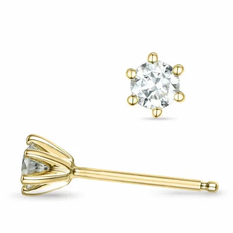 2 x 0,16 ct Kampagne - Diamant Solitärohrstecker in 14 Karat Gold mit Diamant 