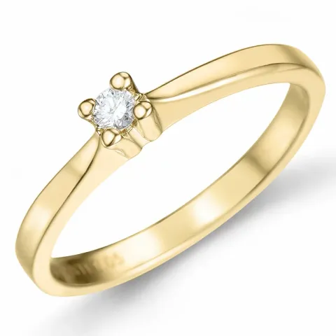 Kampagne - Diamant Solitärring in 14 Karat Gold 0,05 ct