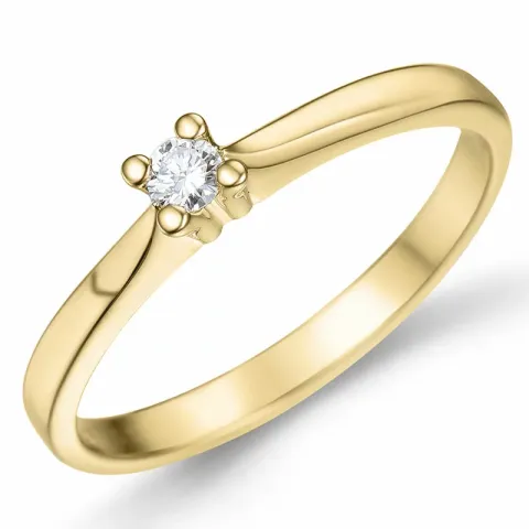 Kampagne - Diamant Solitärring in 14 Karat Gold 0,08 ct