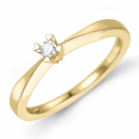 Kampagne - Diamant Solitärring in 14 Karat Gold 0,05 ct