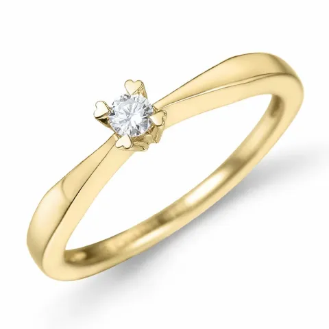 Kampagne - Diamant Solitärring in 14 Karat Gold 0,08 ct