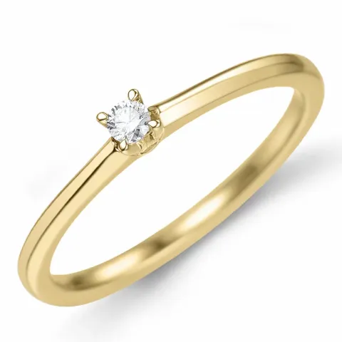 Kampagne - Diamant Solitärring in 14 Karat Gold 0,05 ct