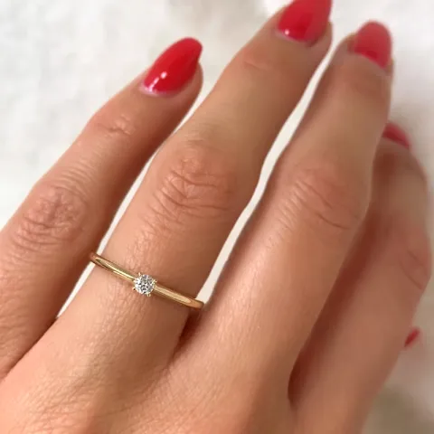 Kampagne - Diamant Solitärring in 14 Karat Gold 0,08 ct