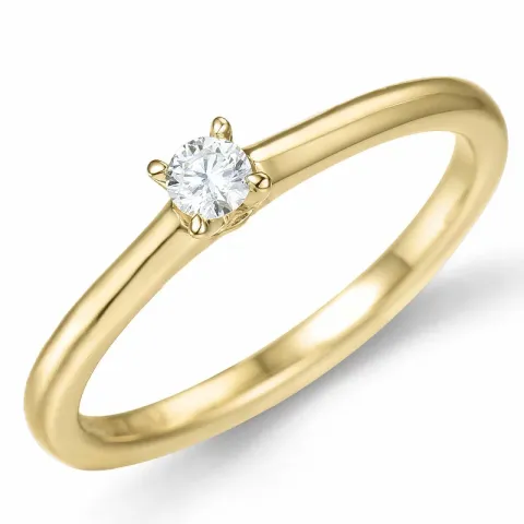 Kampagne - Diamant Solitärring in 14 Karat Gold 0,12 ct