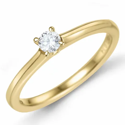 Kampagne - Diamant Solitärring in 14 Karat Gold 0,14 ct