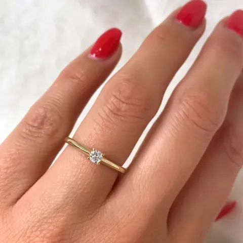 Kampagne - Diamant Solitärring in 14 Karat Gold 0,14 ct