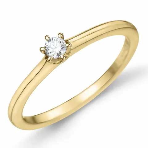 Kampagne - Diamant Solitärring in 14 Karat Gold 0,08 ct