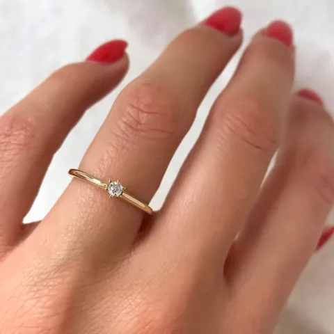 Kampagne - Diamant Solitärring in 14 Karat Gold 0,08 ct