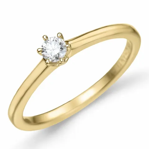 Kampagne - Diamant Solitärring in 14 Karat Gold 0,12 ct