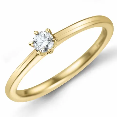 Kampagne - Diamant Solitärring in 14 Karat Gold 0,14 ct