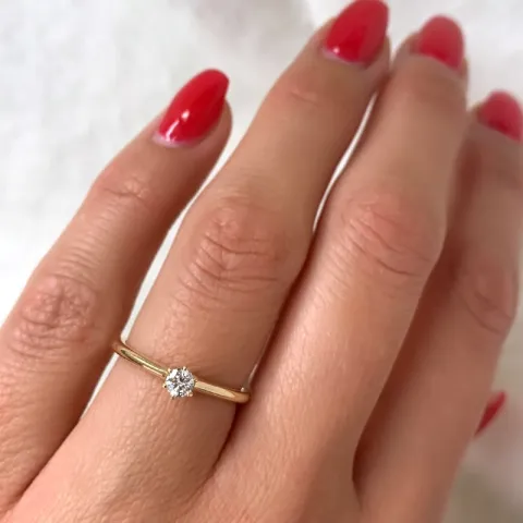 Kampagne - Diamant Solitärring in 14 Karat Gold 0,14 ct