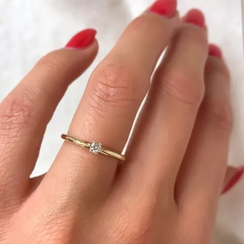 Kampagne - Diamant Solitärring in 14 Karat Gold 0,08 ct