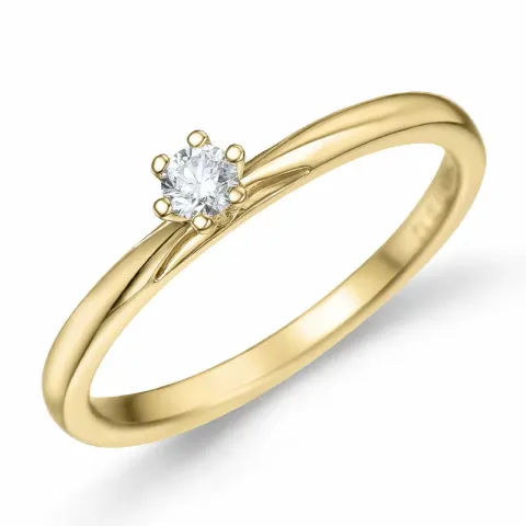 Kampagne - Diamant Solitärring in 14 Karat Gold 0,12 ct