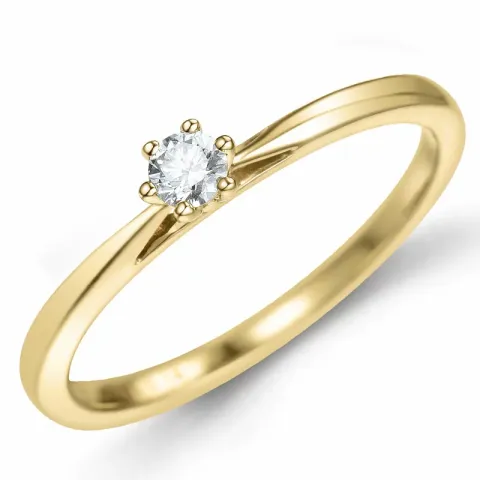 Kampagne - Diamant Solitärring in 14 Karat Gold 0,14 ct