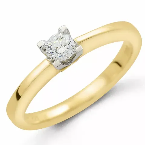 Diamant Solitärring in 14 Karat Gold- und Weißgold 0,20 ct