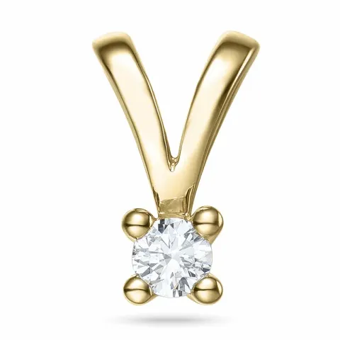 Kampagne - 0,12 ct Diamant Solitäranhänger in 14 karat Gold 0,12 ct