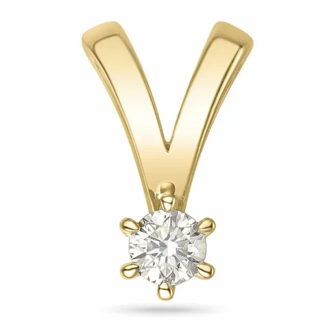 Kampagne - 0,12 ct Diamant Solitäranhänger in 14 karat Gold 0,12 ct