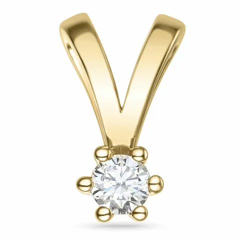 Kampagne - 0,14 ct Diamant Solitäranhänger in 14 karat Gold 0,14 ct