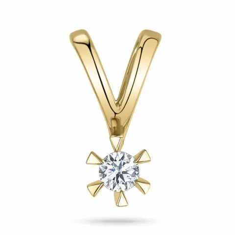 Kampagne - 0,12 ct Brillant Solitäranhänger in 14 karat Gold 0,12 ct