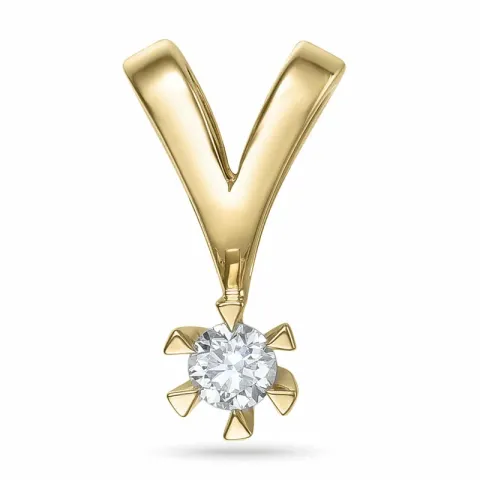 Kampagne - Solitäranhänger in 14 karat Gold 0,14 ct