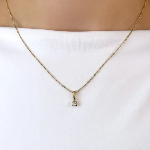 Kampagne - Diamant Anhänger in 14 karat Gold 0,10 ct