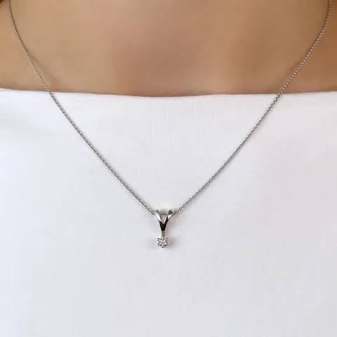 Kampagne - Diamant Anhänger in 14 karat Weißgold 0,10 ct