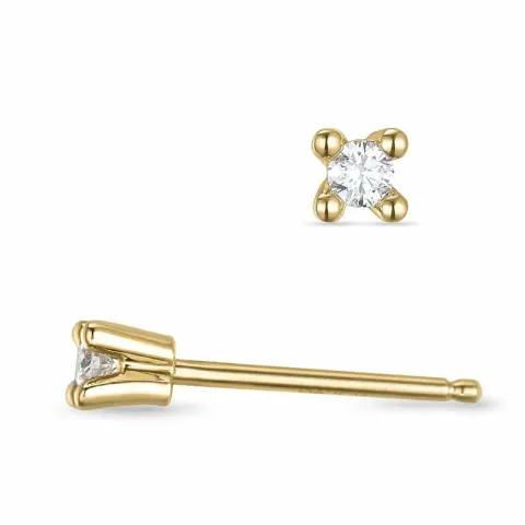 2 x 0,04 ct Kampagne - Diamant Solitärohrstecker in 14 Karat Gold mit Diamant