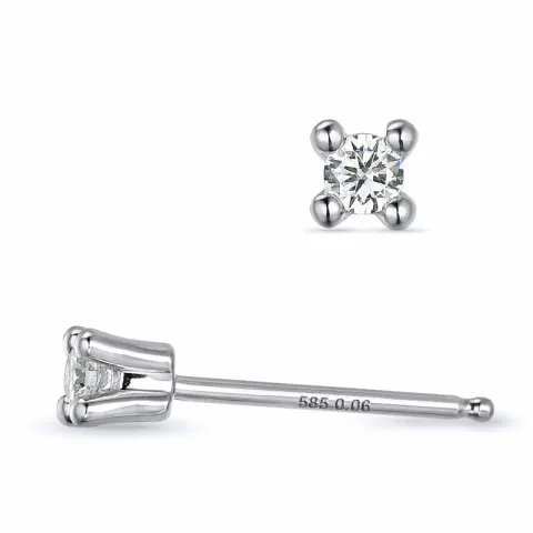 2 x 0,06 ct Kampagne - Brillant Solitärohrstecker in 14 Karat Weißgold mit Diamant