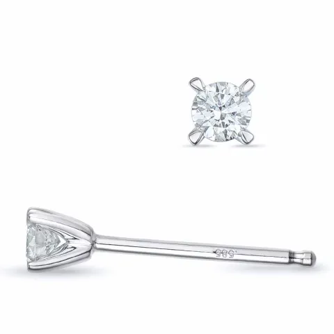 2 x 0,07 ct Kampagne - Diamant Solitärohrstecker in 14 Karat Weißgold mit Diamant