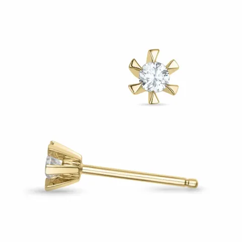 2 x 0,07 ct Kampagne - Diamant Solitärohrstecker in 14 Karat Gold mit Diamant 