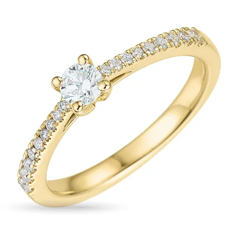 Diamantring in 14 Karat Gold 0,20 ct 0,14 ct