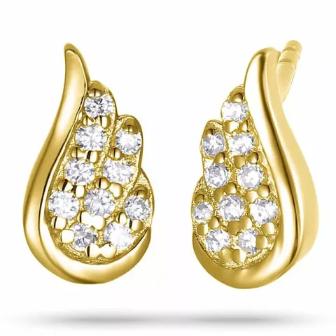 Flügel Zirkon Ohrstecker in vergoldetem Silber