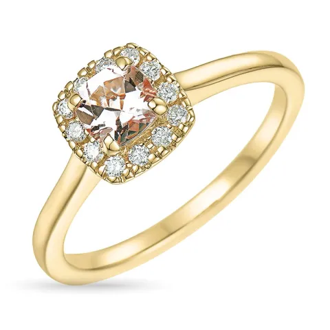 morganit Diamantring in 14 Karat Gold 0,57 ct 0,16 ct