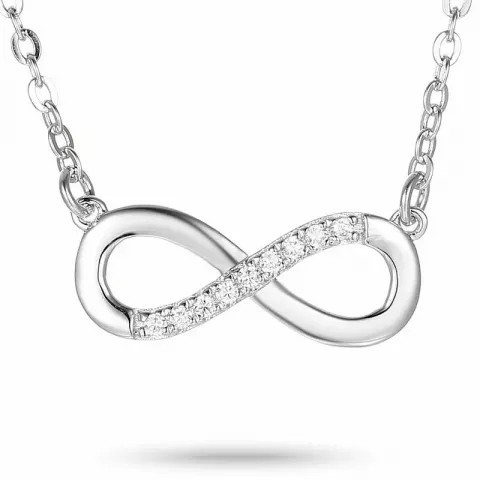 infinity Zirkon Anhänger mit Halskette aus Silber