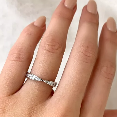 Elegant gewunden zirkon ring aus silber