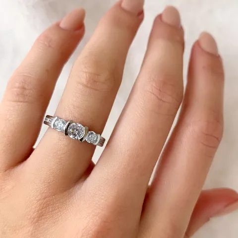 Bezaubernd weißem zirkon silberring aus silber