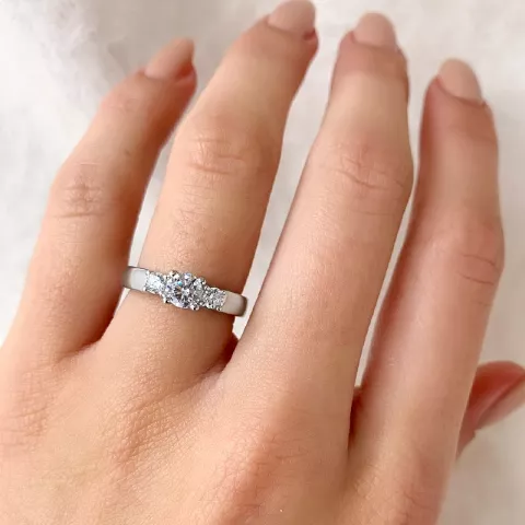 Elegant weißem zirkon ring aus silber