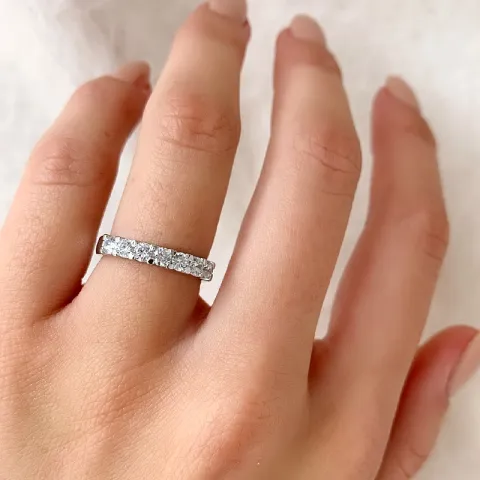 weißem Zirkon Ring aus Silber