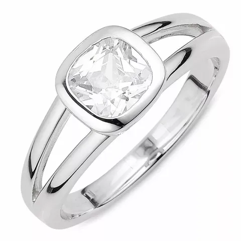 Elegant weißem zirkon ring aus silber