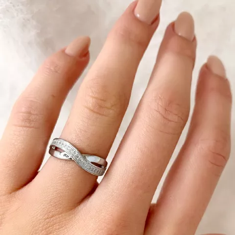 Elegant weißem zirkon ring aus silber