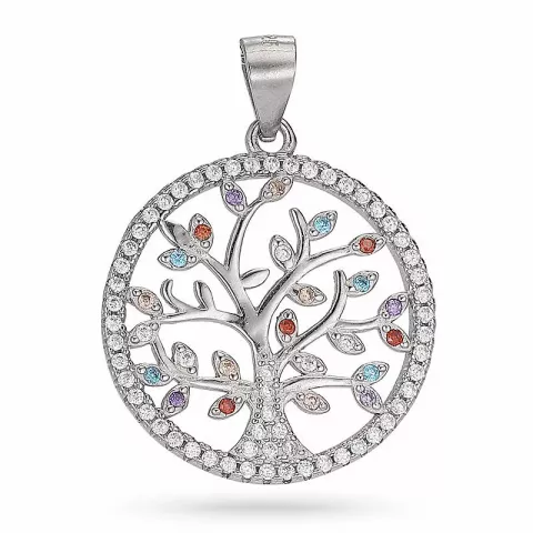 Kollektionsmuster Lebensbaum Zirkon Anhänger aus Silber