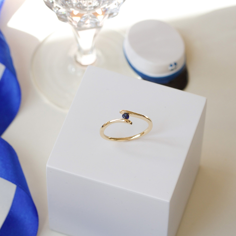 Saphir Ring in 9 Karat Gold 0,10 ct