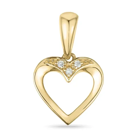 Herz Diamantanhänger in 14 karat Gold 0,01 ct