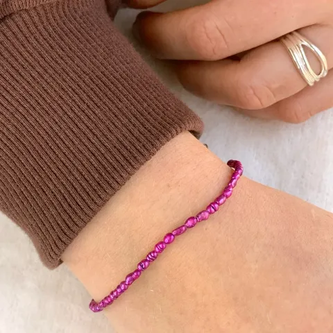 dünnes pink Perle Perlenarmband mit Süßwasserperle.