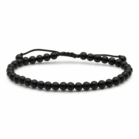 Simpel schwarzem onyx armband aus leinenschnur