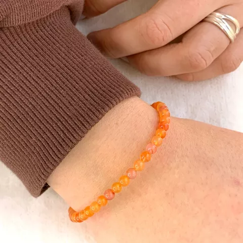 Mehrfarbigem orangefarbenem karneol armband aus seidenschnur 17 cm 3 cm x 3,9 mm