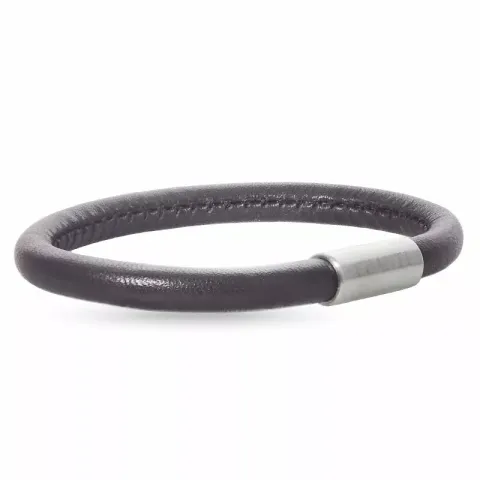 Braunem Leder Armband aus Stahl x 6 mm