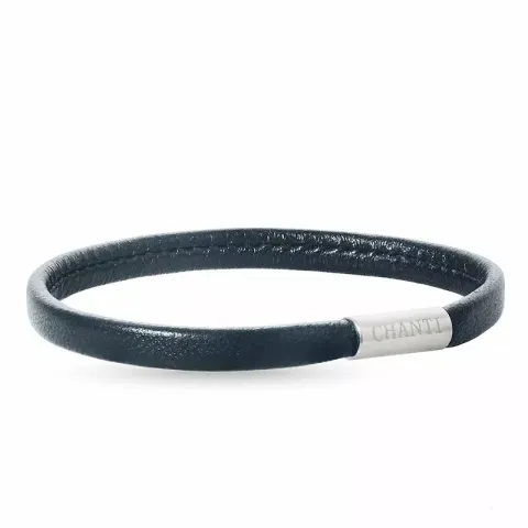 Flach schwarzem leder armband aus stahl x 6 mm